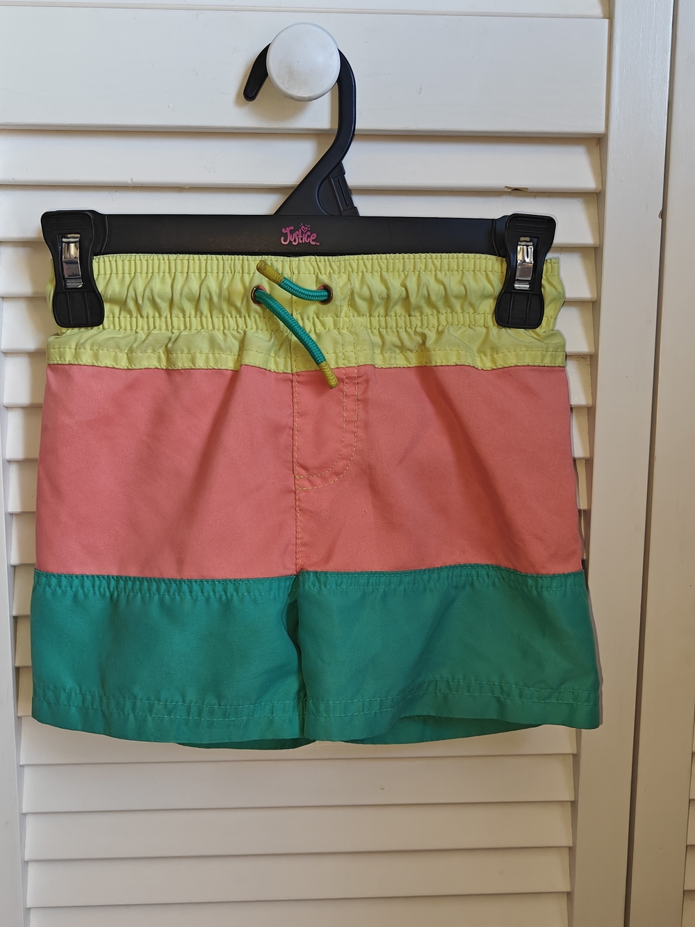 Cat & Jack Colorblock Swim Trunks in Yellow, Coral, and Teal Size 2T